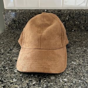 Tan Suede Baseball Hat